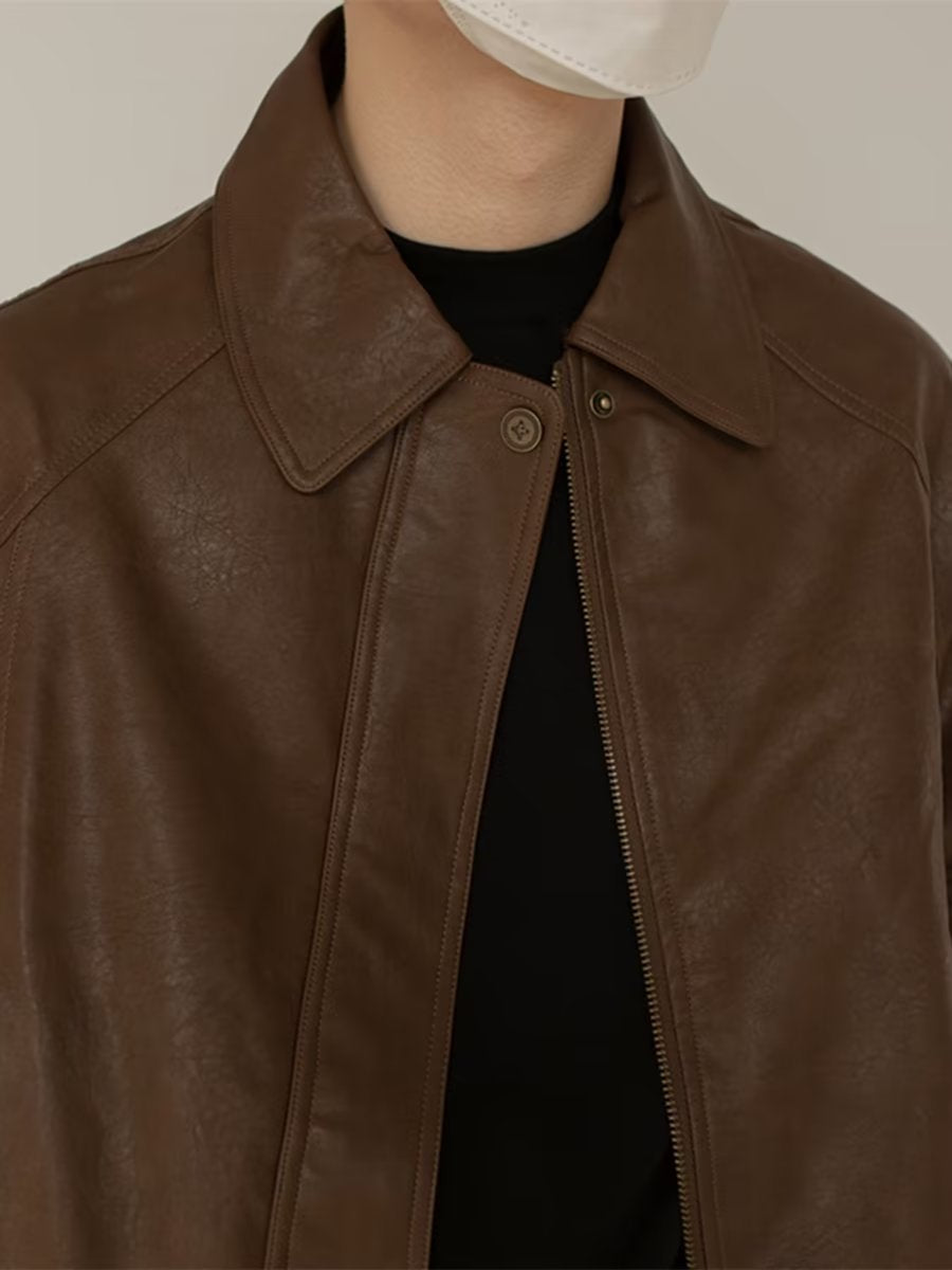 Haulage Leather Coat