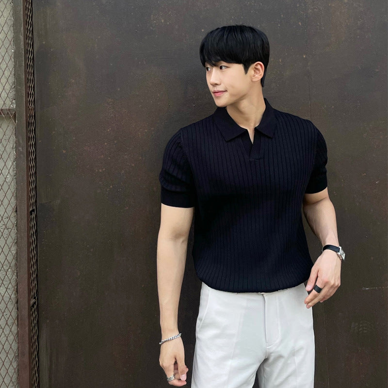 Lead Knitted Polo Shirt