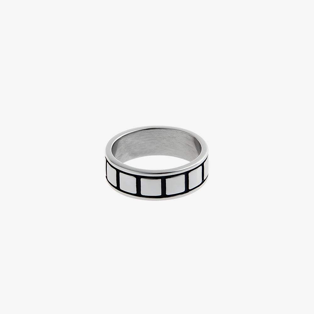 Simple Retro Dark Titanium Steel Ring