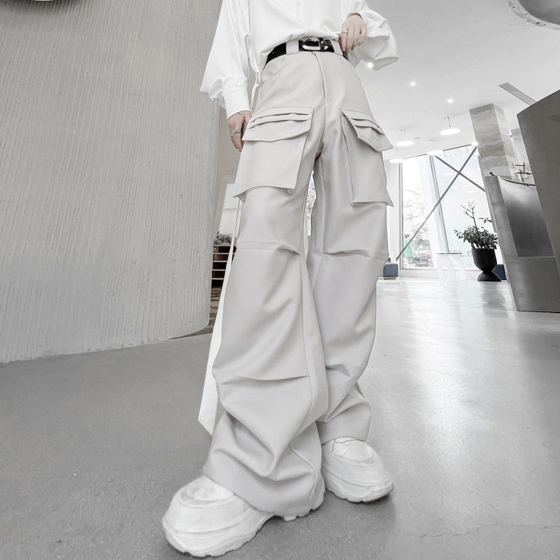 Non-gender Wear Multi-pocket Functional Wide-leg Cargo Pants