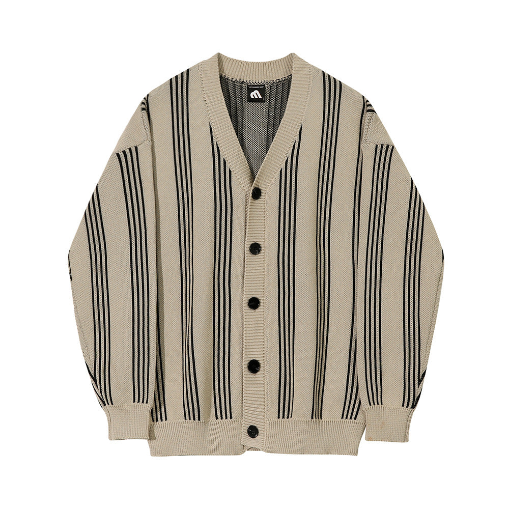 Slouchy Stripe Knitwear Heavy Cardigan Coat