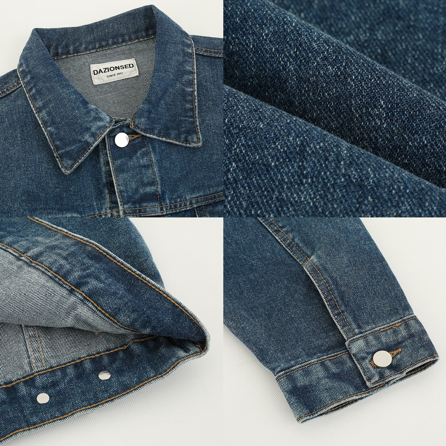 Washed Blue Denim Jacket Short Section