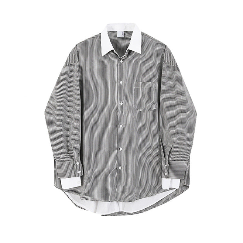 Men's Casual Jacket Striped Shirt