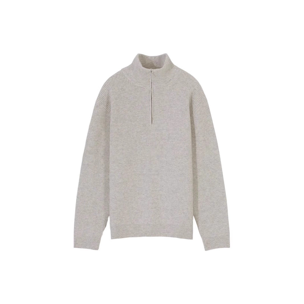 Half Zipper High-necked Knitwear