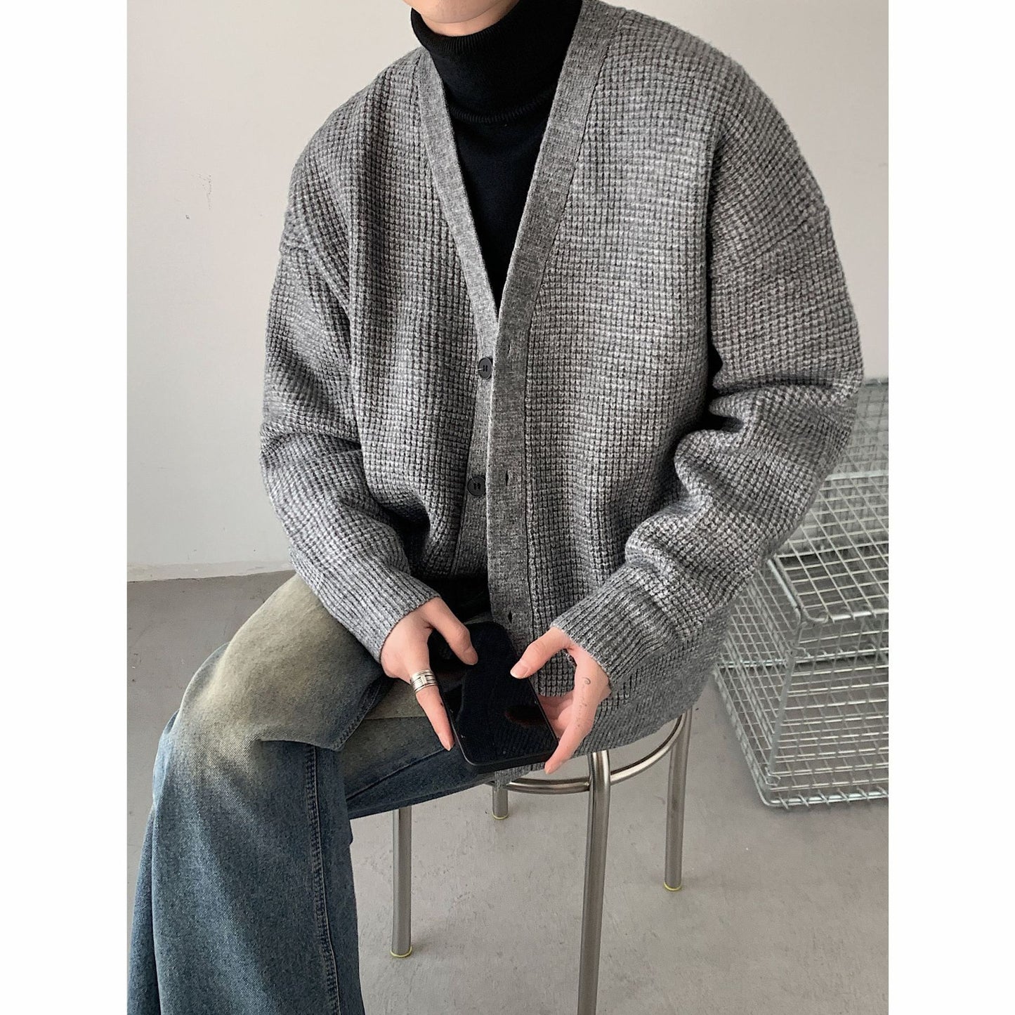 Light Commute Solid Color Knitted Jacket