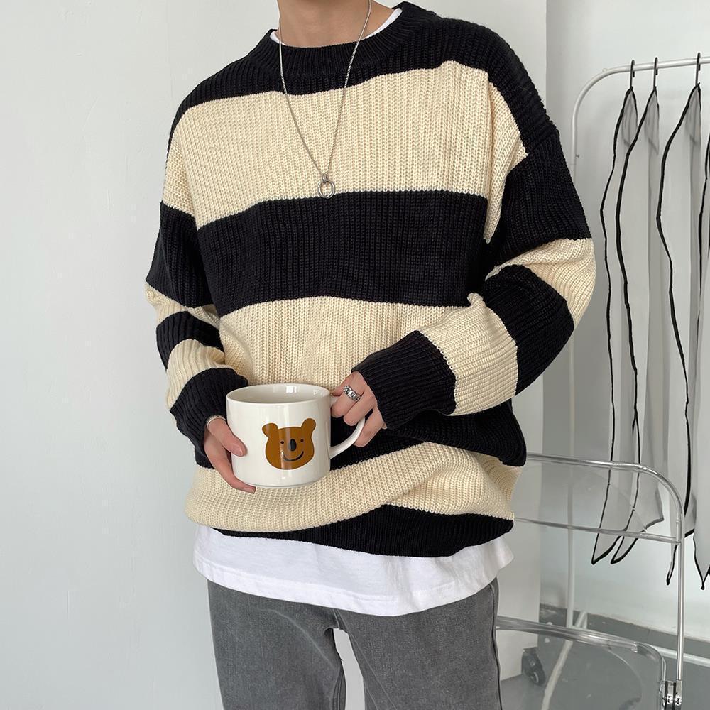 Striped Round Neck Loose And Lazy  Sweater