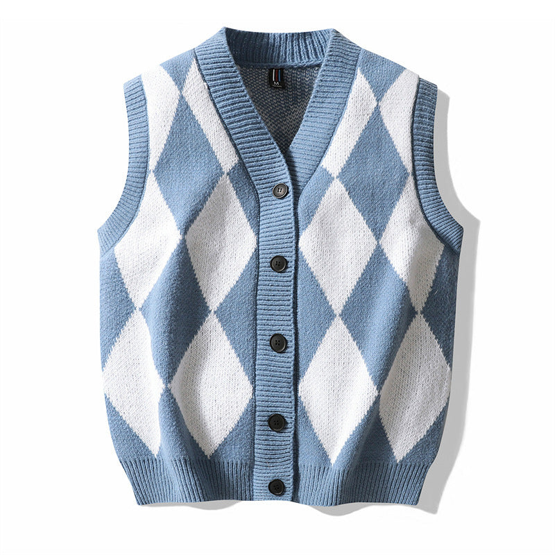 Autumn and Winter Leisure Men's V-neck Sweater Woolen Vest