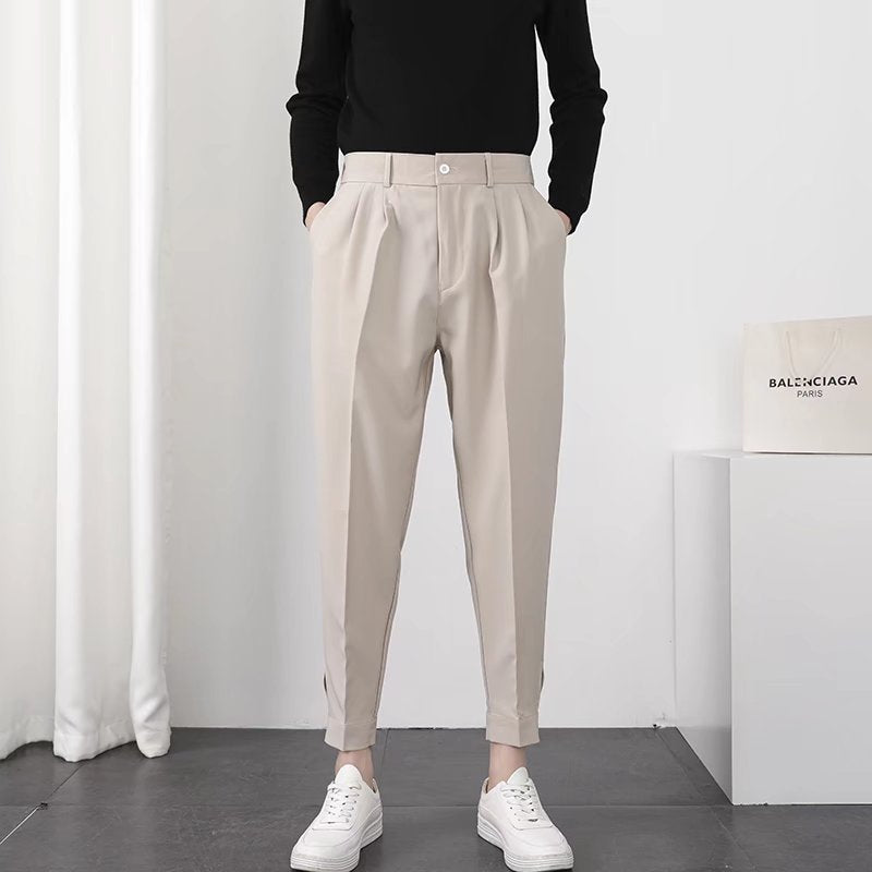 Casual Slim Velcro Cuff Trousers