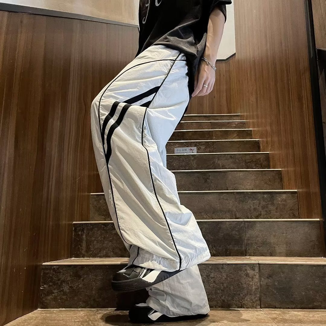 Ice Silk Thin Section Oversized Drooping Straight Pants