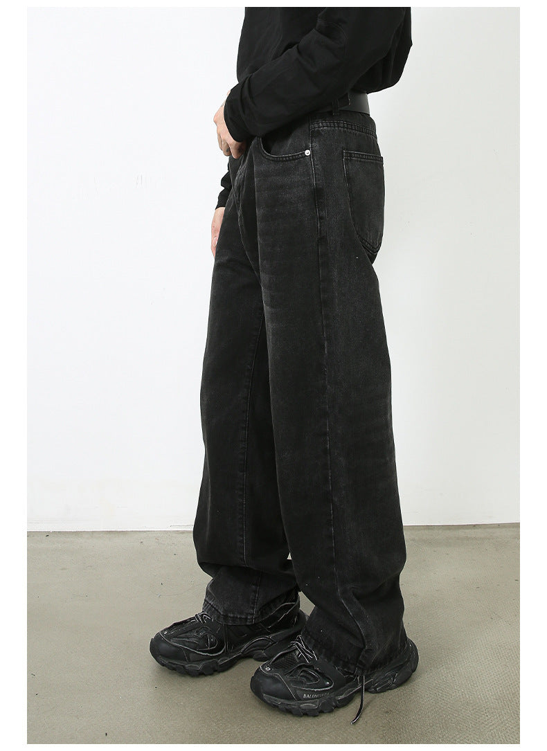 Loose Straight Jeans Men's Wide Leg Pants Trousers