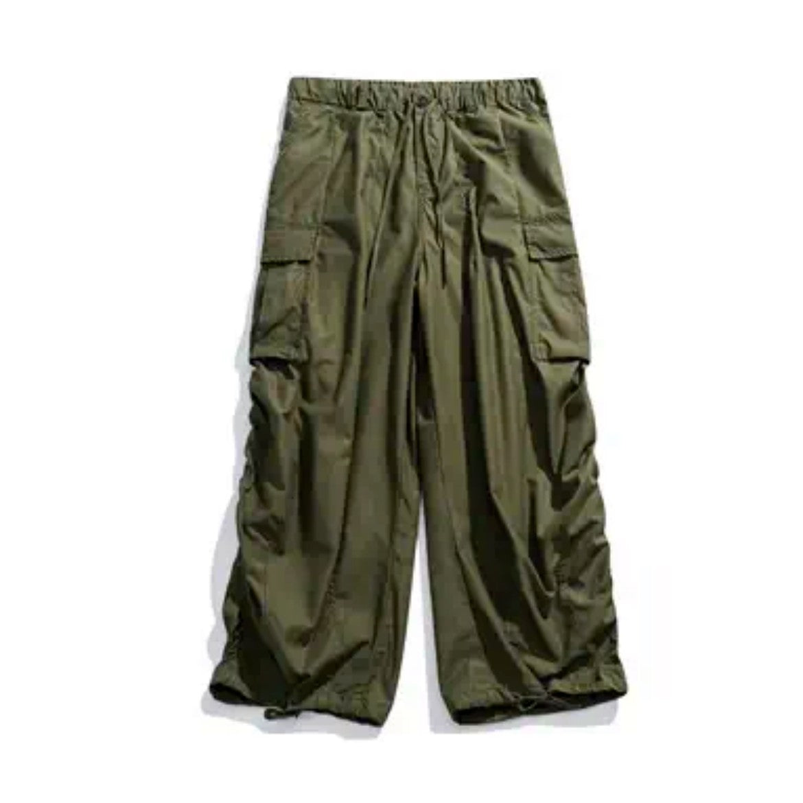 Retro Straight Wide-leg Cargo Pants