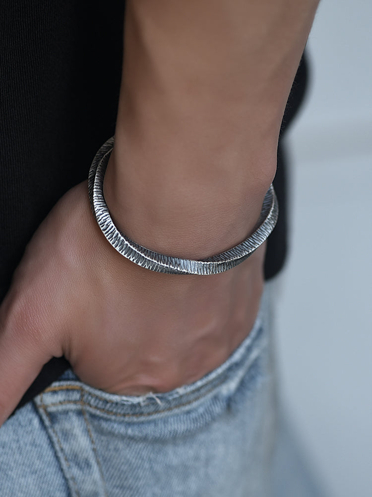 999 Sterling Silver Mobius Ring Bracelet