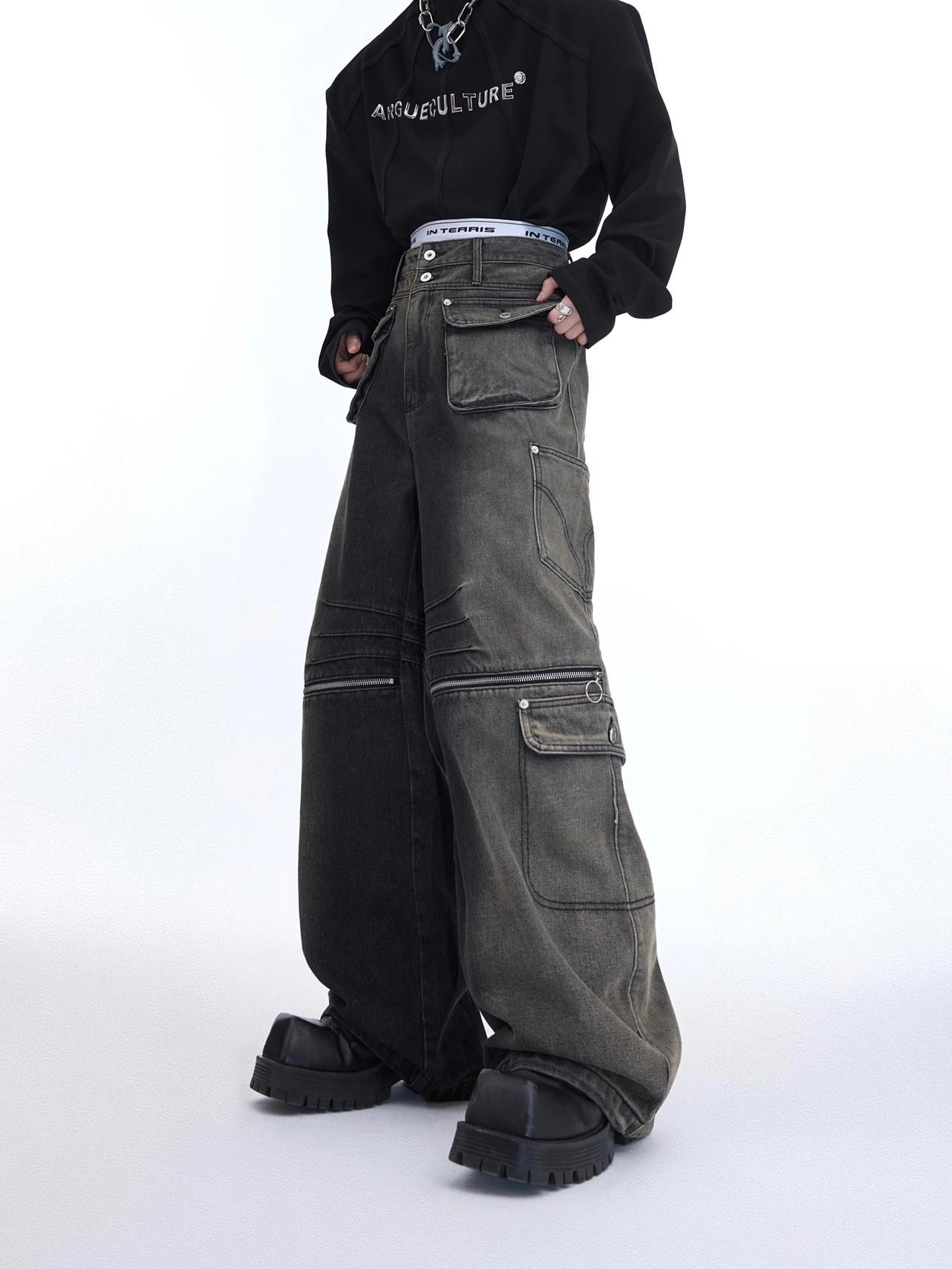 Split Pleated Loose Wide-leg Casual Pants