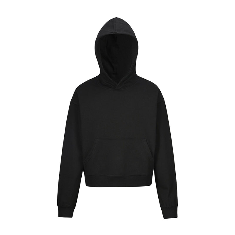 Brushed Basic Solid Color Short Hoodie