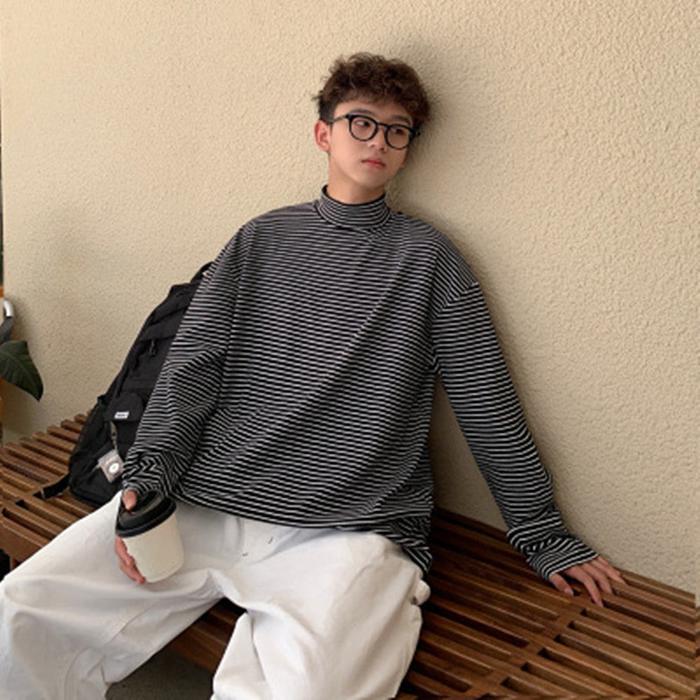 Half Turtleneck Striped Long Sleeve