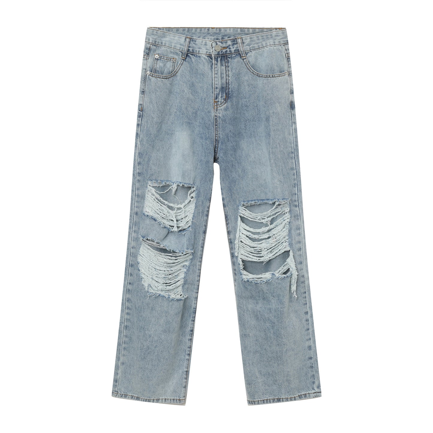 Straight Distressed Street Cool Casual Jeans