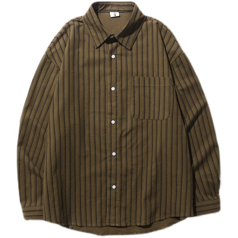 Vintage Striped Long-sleeved Shirt