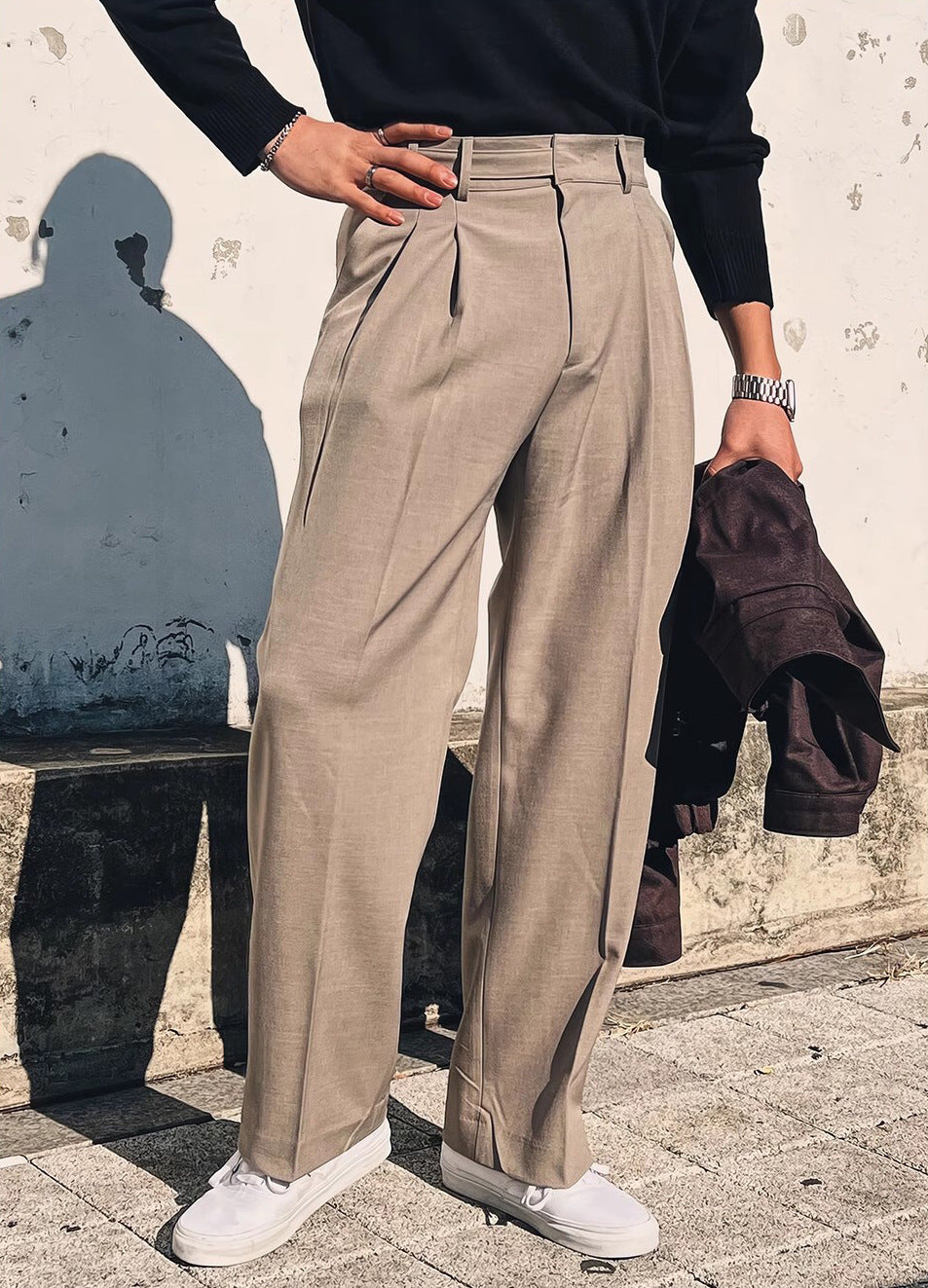 European High Waist Suit Pants