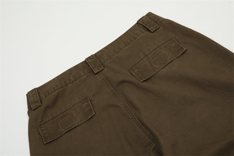 Vintage Wash Loose Straight Leg  Cargo Pants