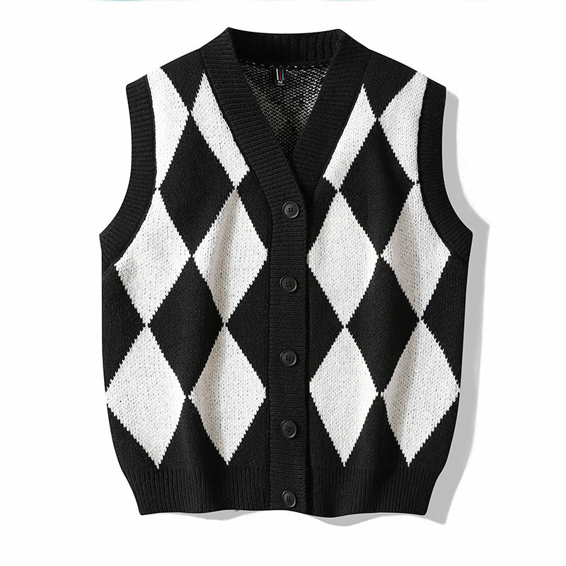 Autumn and Winter Leisure Men's V-neck Sweater Woolen Vest