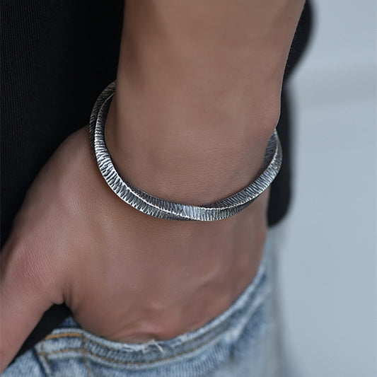 999 Sterling Silver Mobius Ring Bracelet