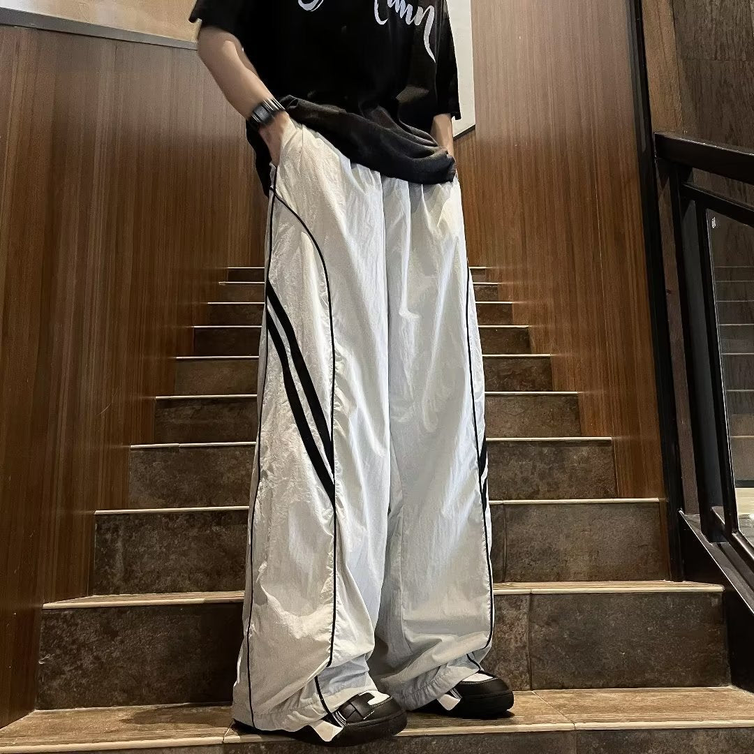 Ice Silk Thin Section Oversized Drooping Straight Pants