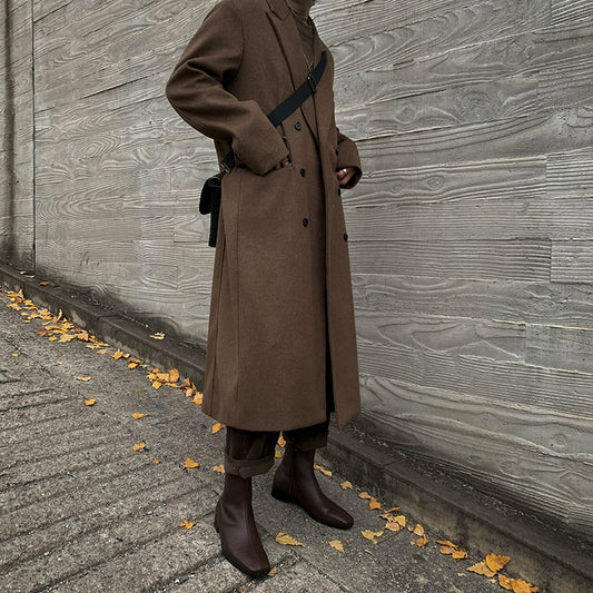 Long Thick And Loose Woolen Coat