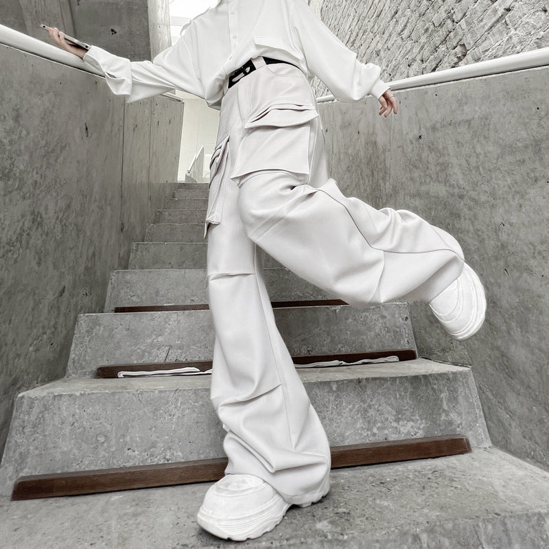 Non-gender Wear Multi-pocket Functional Wide-leg Cargo Pants