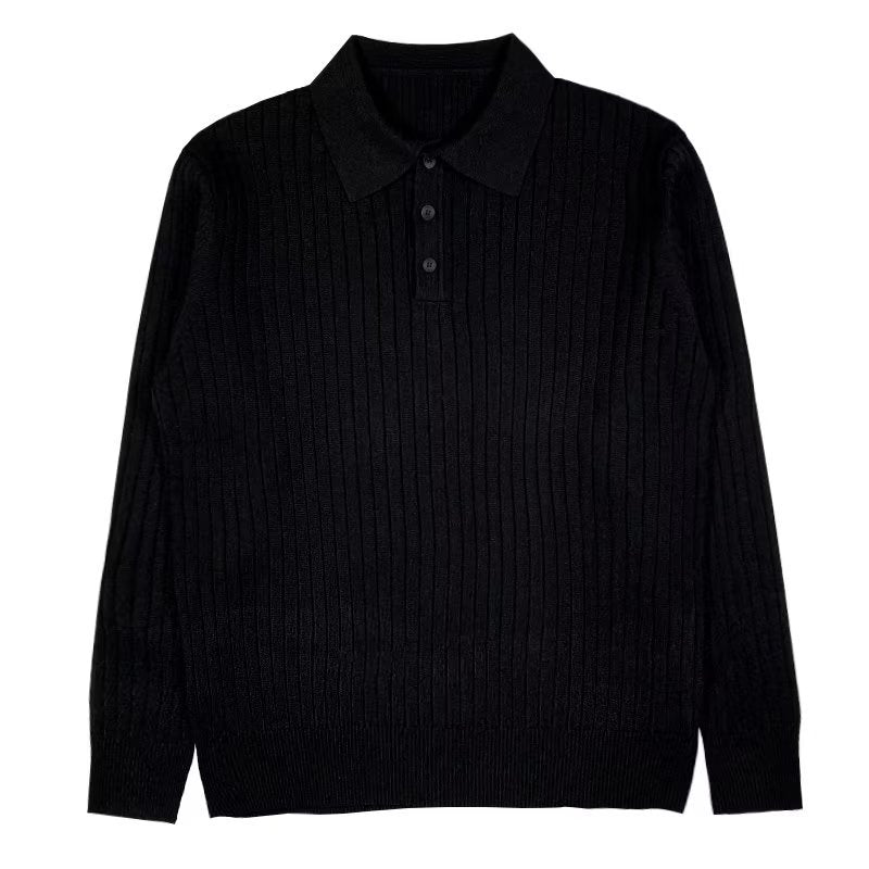 Autumn Polo Lapel Sweater Shirt Top