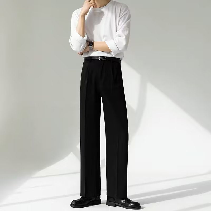 Straight Non-ironing Loose Trousers