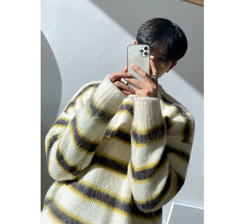 Crewneck Plush Sweater Retro Slouchy