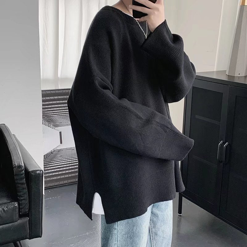 Crew Neck Sweater Solid Color