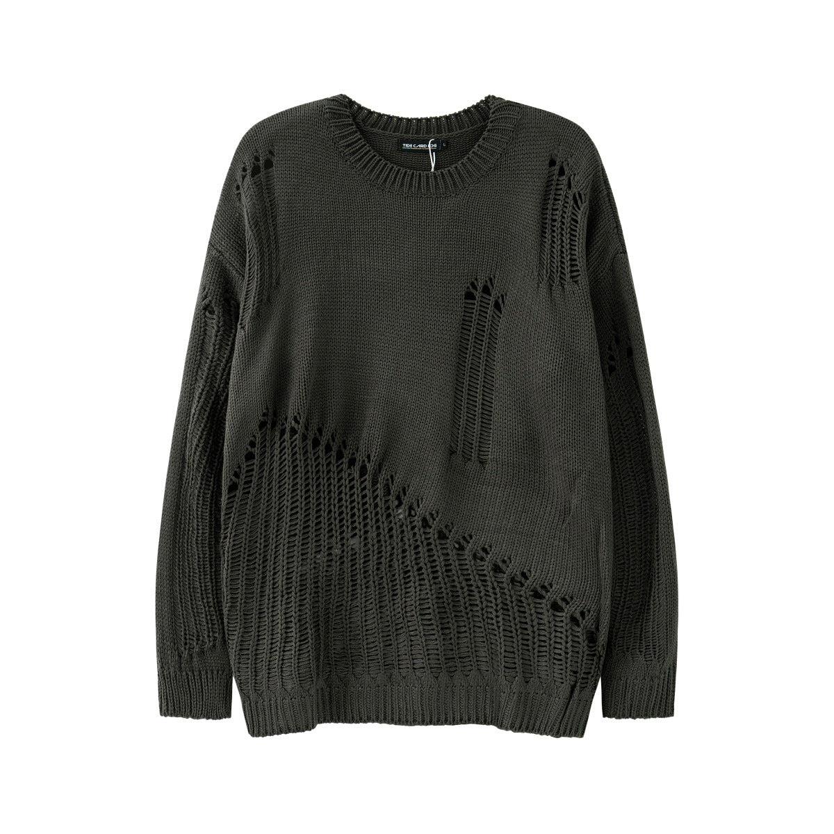 Solid Color Ripped Knitwear (Unisex)