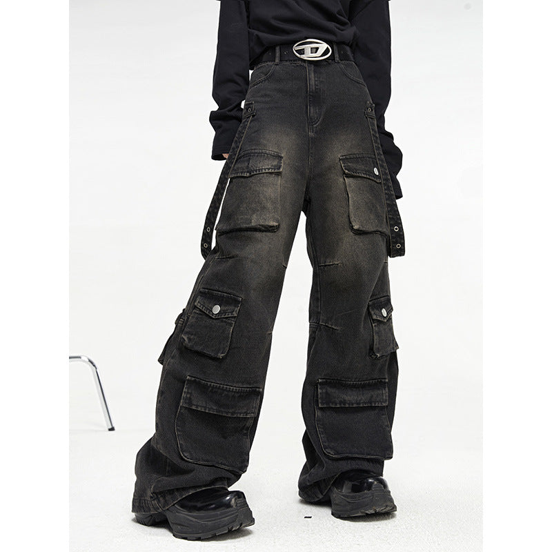 Multi Pocket Vintage Wide Leg Cargo Pants