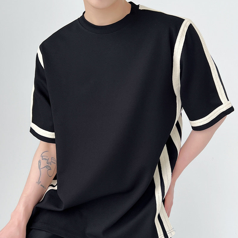 Contrast Web Stripe Short Sleeve T-Shirt