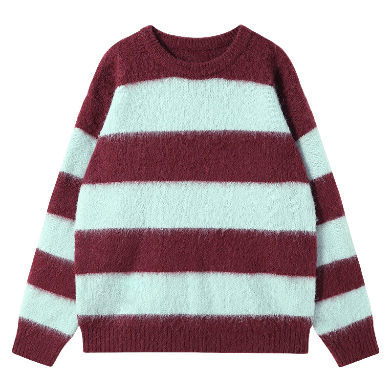 Striped Contrast Lazy Sweater