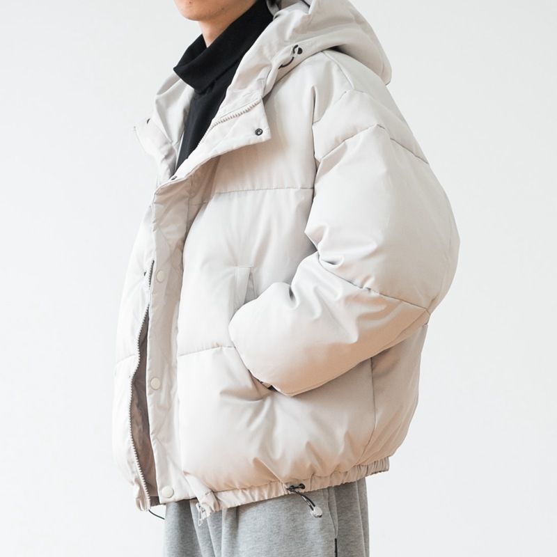 Simple Casual Loose Hooded Thick Warm Bread Cotton Jacket