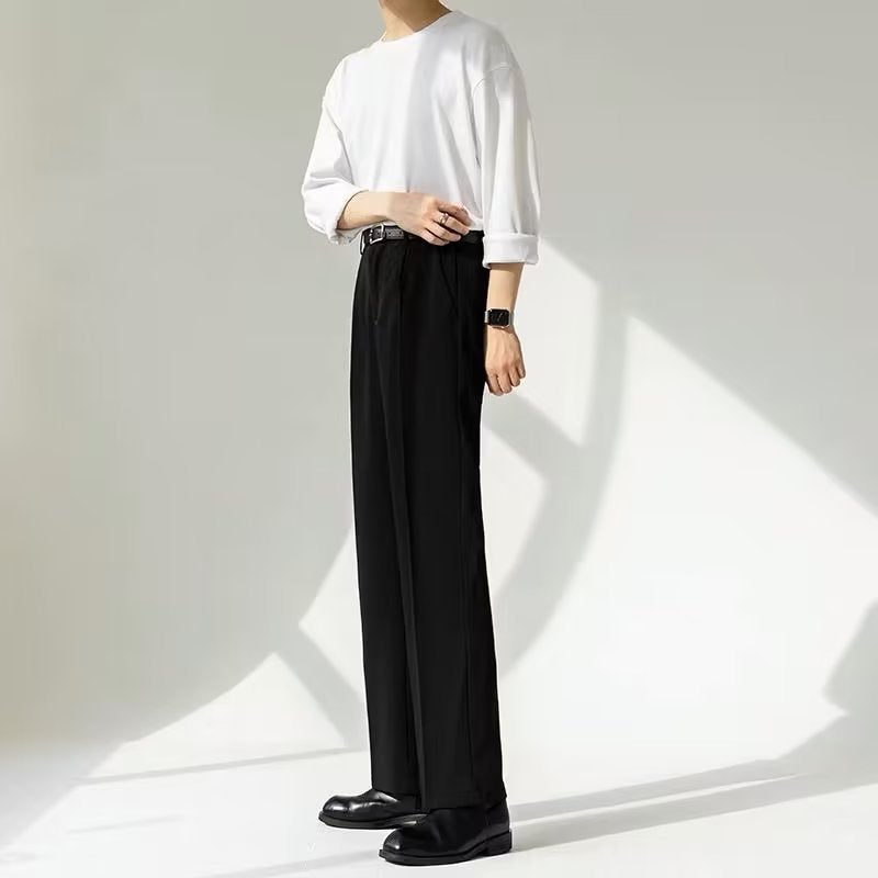 Straight Non-ironing Loose Trousers