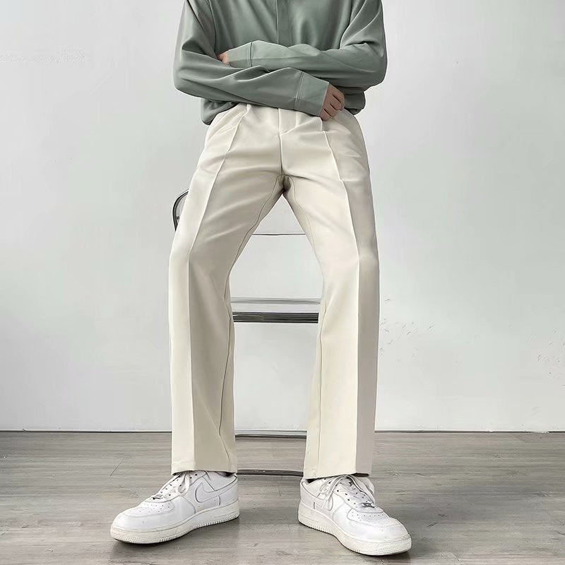 Polyester Loose Straight Drooping Pants