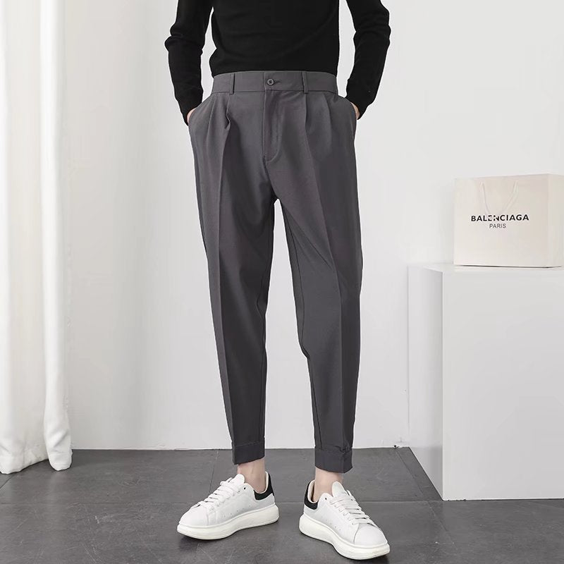 Casual Slim Velcro Cuff Trousers