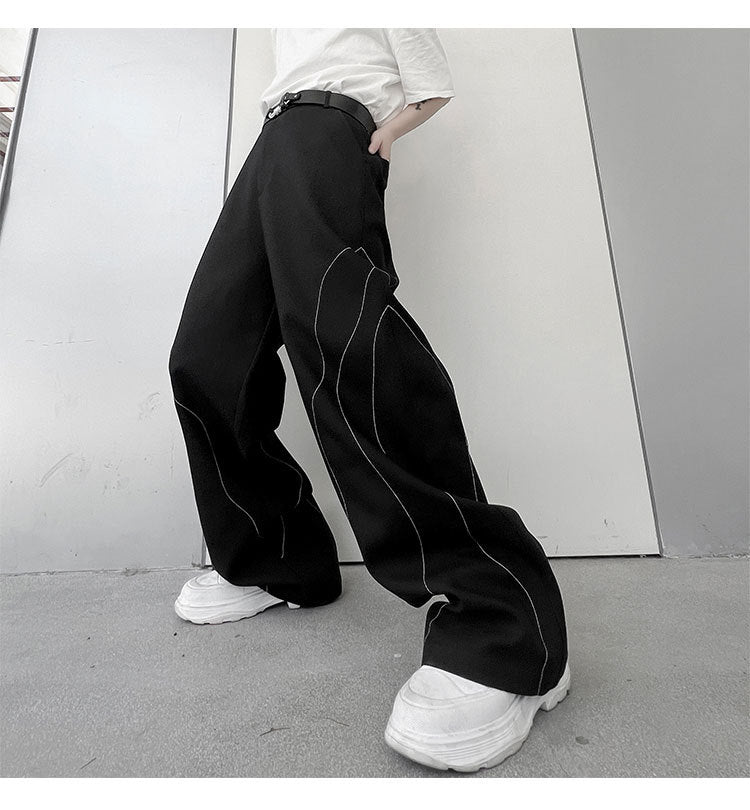 Color Stitching Pattern Casual Trousers