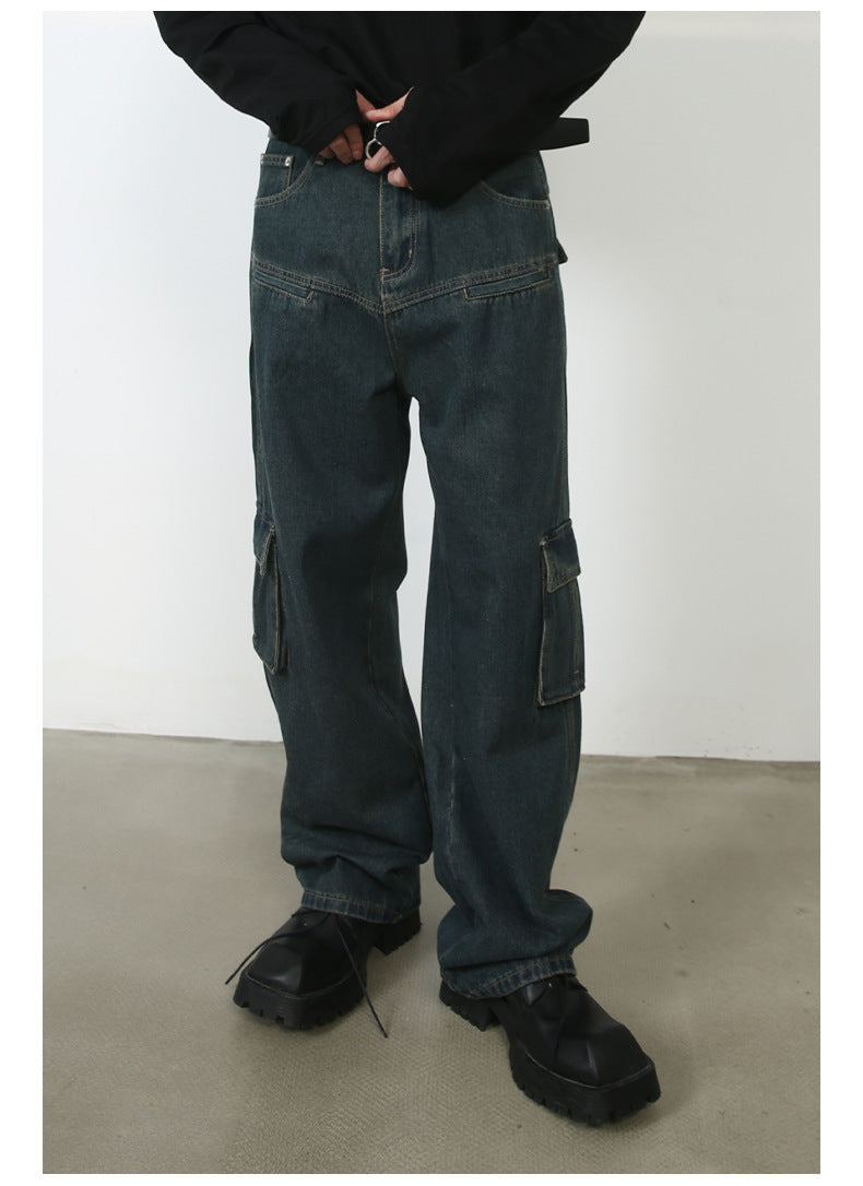 Multi-pocket American Washed Jeans