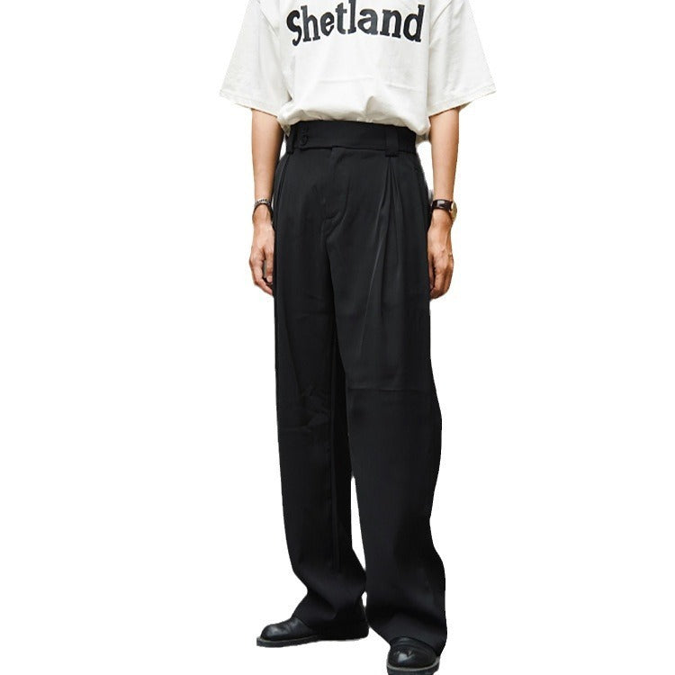 Pleated Loose Drooping Suit Pants