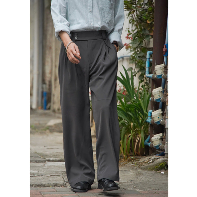 Pleated Loose Drooping Suit Pants