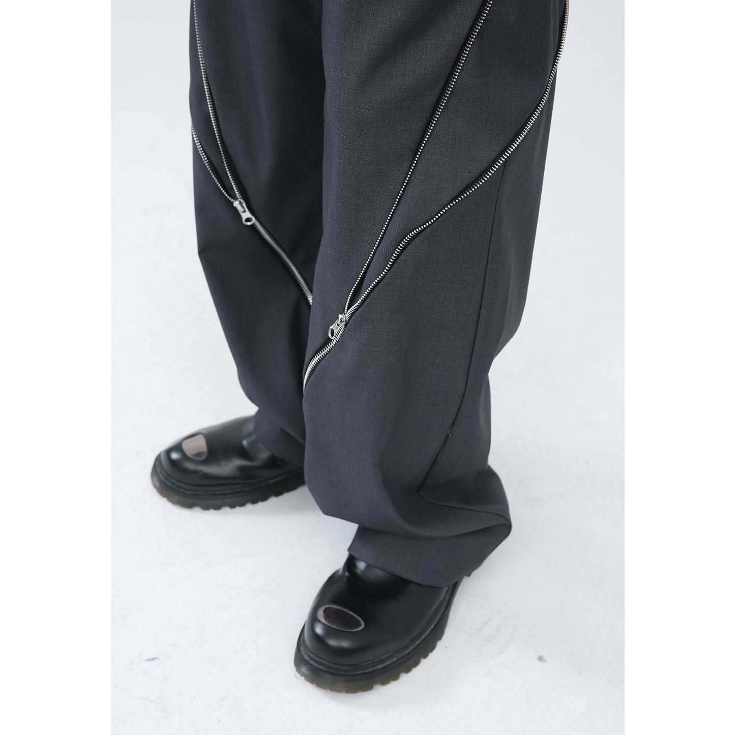 Korean Version Zipper Slit Micro Vertical Pants Men