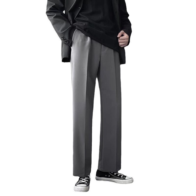 Polyester Loose Straight Drooping Pants