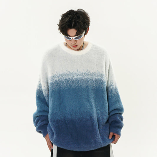 Gradient Round-neck With Fleece Lining