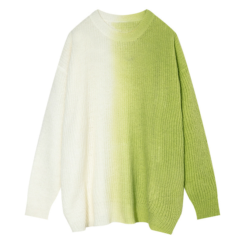 Casual Loose Contrast Color Couple Sweater