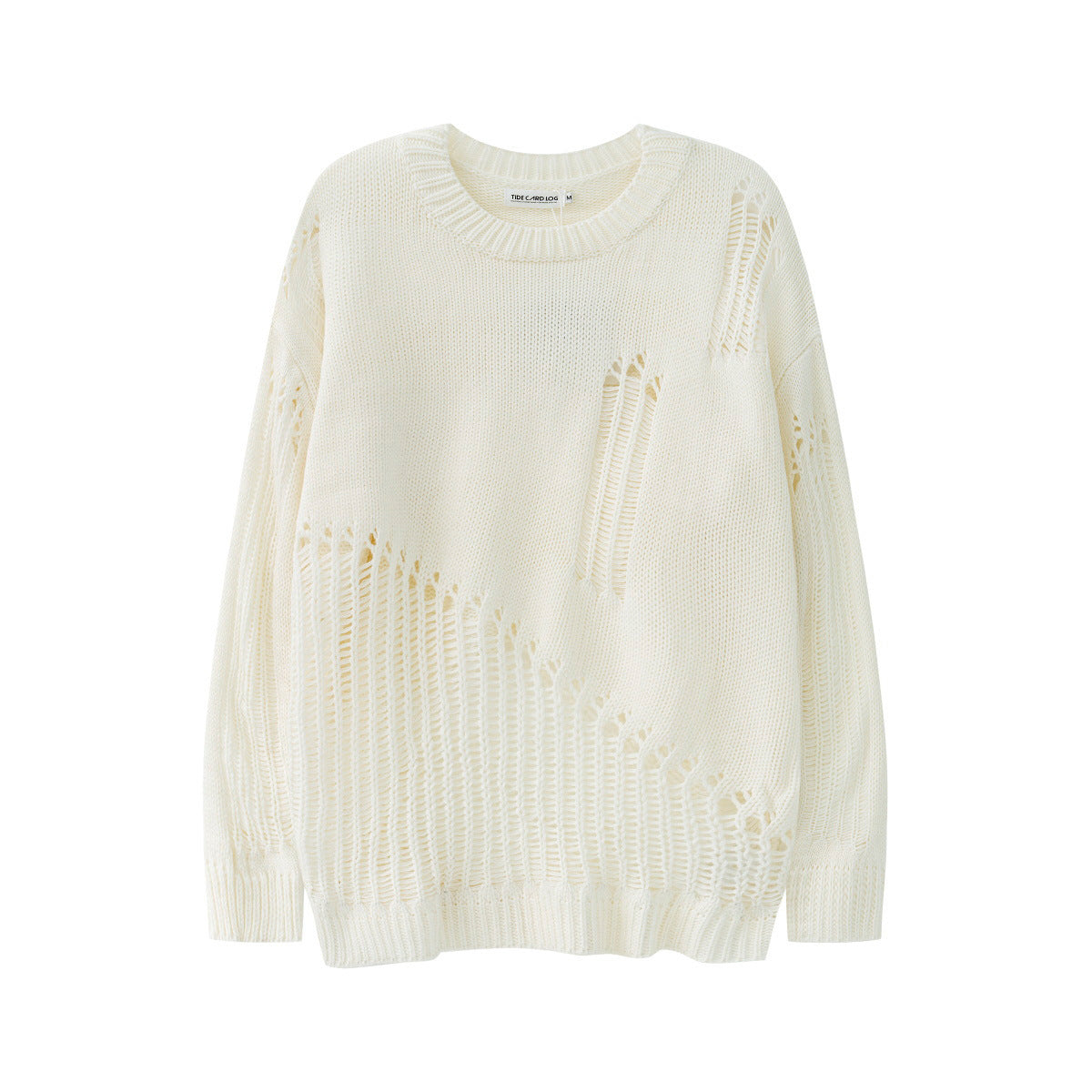 Solid Color Ripped Knitwear (Unisex)