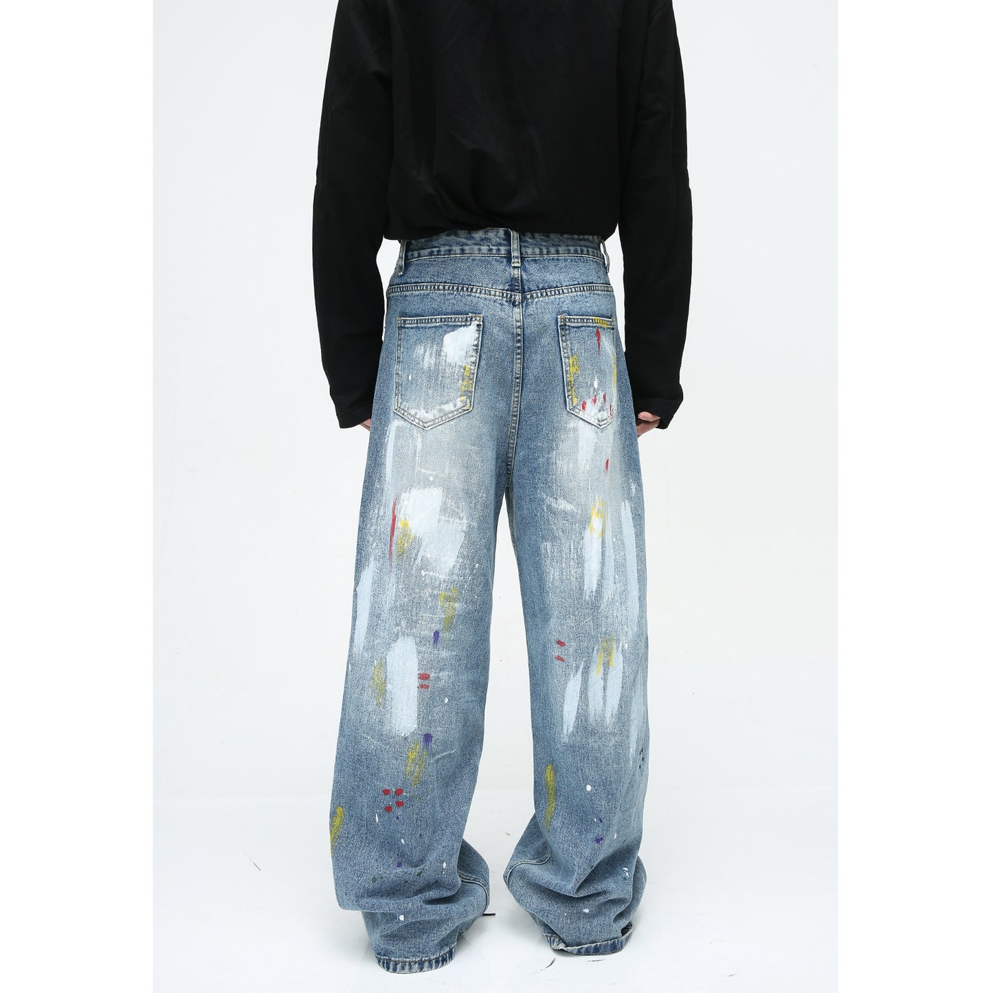 Niche Design Graffiti Loose Casual Jeans